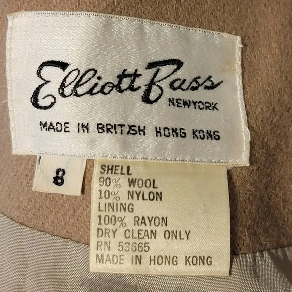 ELLIOTT BASS NEW YORK Women's Vintage Wool Embroidered Trim Jacket Size 8 Beige - Picture 12 of 16